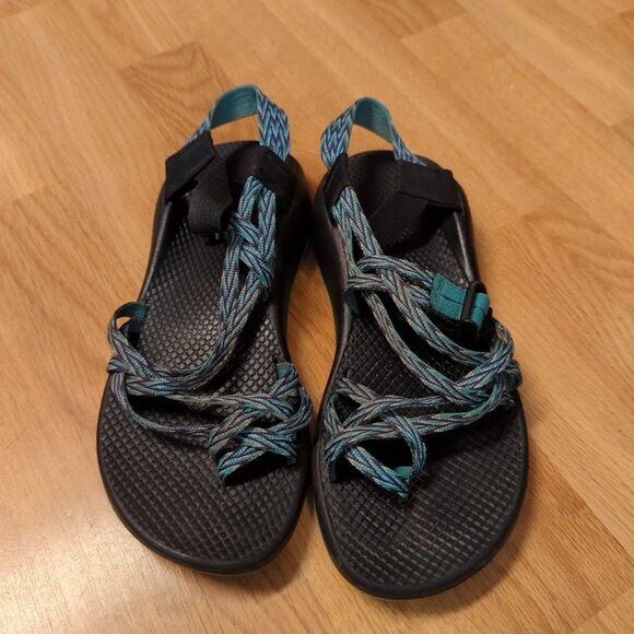 Chaco ZX2 Sandals Womens 9 Teal Purple Strappy Outdoor Hiking Open Toe - Picture 2 of 7